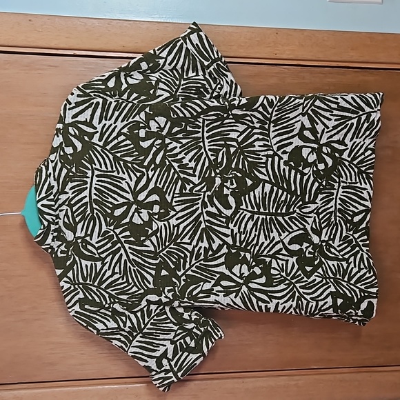 Kate Spade Tropical Leaf Print Buttondown Shirt sz 10 - Picture 5 of 6